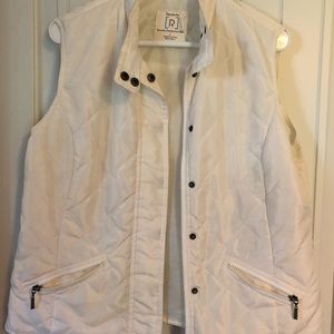 White Button/ Zip Up Vest